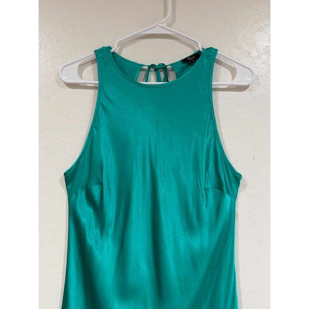 Rails Solene Jade Green Satin Maxi Dress Open Back Tie Neck 924-157-2534 Medium - Picture 9 of 12
